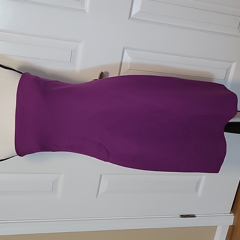 Trina Turk Purple Strapless Sheath Cocktail Dress Size 12 Lined Stretch